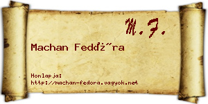 Machan Fedóra névjegykártya